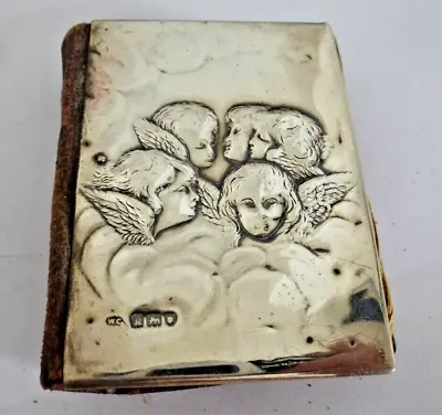 £7.18 • Buy Antique Hallmarked WC Silver Fronted Address Book Depicting Cherubs - Small Size