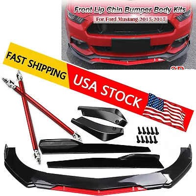 For Ford Mustang 2 Front Bumper Lip/ Splitter+Spoiler Body Kit Side Skirt • $59.99