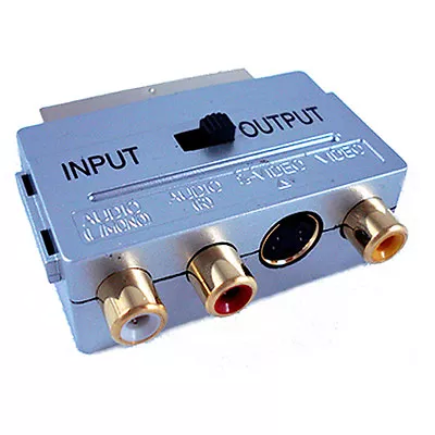 £5.99 • Buy 3 RCA To SCART TV DVD Converter Adapter Male & Female S Video PHONO Composite