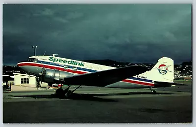 Wellington NZ - Speedlink Parcels Douglas DC-3C - Airplane - Vintage Postcard • $4.39