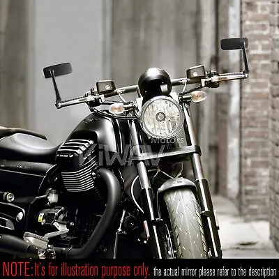 Bar End Mirrors Classic Black Fits Moto Guzzi V7 Stone Classic Threaded OEM Bar • $93