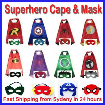 Superhero Capes Costume Cape & Mask Kids Girls Boys Spiderman PJ Mask Paw Patrol • $3.50