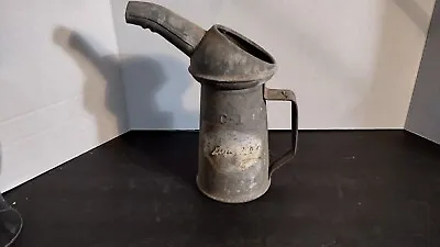 Vintage Galvanized Oil Can 1 QT. LIQD C-1 Pour Spout • $12.99
