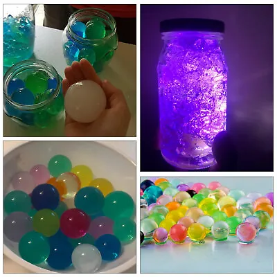 50 Jumbo Water Beads Crystal Table Decor Aqua Gel Ball Vase Filler Soil Bio • £1.99