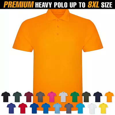 £7.30 • Buy Mens Premium Heavy Polo Shirt Work Top Short Sleeve Workwear Uniform Casual