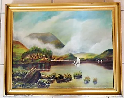 Lake District Oil Painting Landscape   Edwardian C1910   63x50cm • £37.99