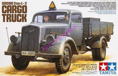 Tamiya 35291 1/35 Scale Model Kit WWII German 3Ton 4x2 Cargo Truck W/2 Figures • £41.34