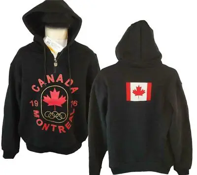 1976 Montreal Canada Winter Olympics Mens Size S-M-L-XL Black Hoodie Jacket $80 • $22.67