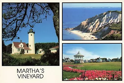 Postcard Martha's Vineyard MA West Chop Lighthouse Oak Bluffs 1994 Posted • $4.88