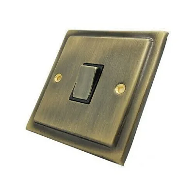 £10.49 • Buy Victorian Step Edge Antique Brass Plug Sockets Light Switches Dimmers Full Range