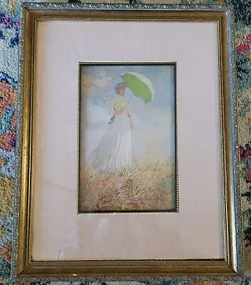 Framed CLAUDE MONET Woman With Umbrella Turning To The Right 1992 Alzheimers USA • $30