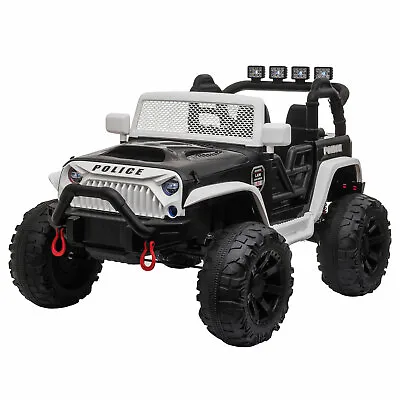 $249.99 • Buy 12V Kids Police Ride On Truck Toys With Remote Control Electric Police Car White