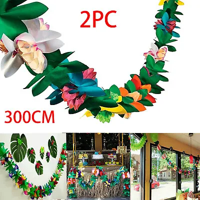 £6.39 • Buy 2x3M Hawaiian Tropical Paper Flower Garland Banner Summer Beach Luau Party Decor