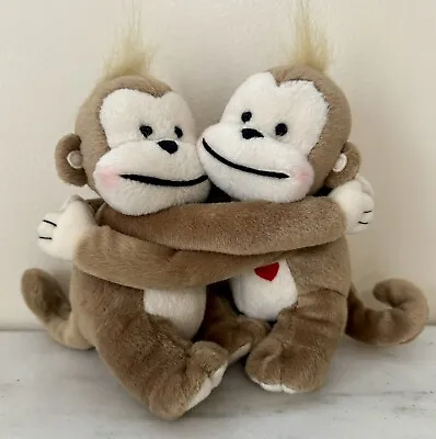 Vintage Hallmark Hugging Kissing Plush Monkeys Stuffed Animals LOVE Gift Idea • $19.99