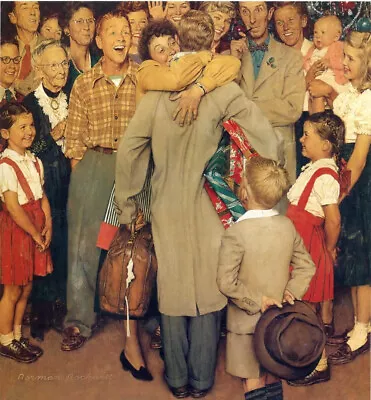 WELCOME HOME MY HERO  NORMAN ROCKWELL8x10 Poster FINE ART Print INTRO • $3.99