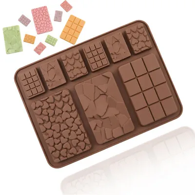 £2.85 • Buy Silicone Chocolate Bar Mould Block Heart Waffle Cake Candy Wax Melt Candle Mold