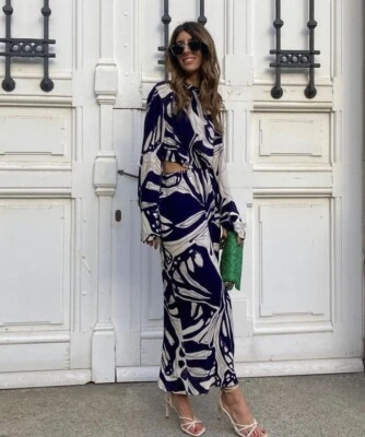 $55 • Buy Last! Nwt_zara Women Ss22 Printed Cut-out Dress 2822/159_m
