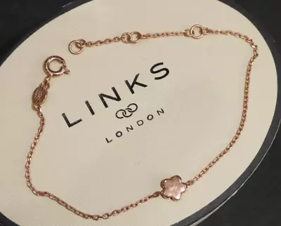 Links Of London  Delicate Chain FLOWER Bracelet - Sterling Silver & Rose Gold • £14