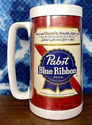 Vintage Pabst Blue Ribbon  Beer Thermo-Serv Plastic Mug  Cup Stein • $9