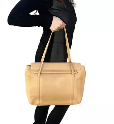 Cartier Cabochon Flap Beige Leather Shoulder Tote Handbag Purse Bag. $1250 • $129.99