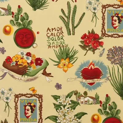 £17 • Buy 1m Viva Frida Parchment Fabric - Alexander Henry PER METRE Kahlo Mexican Day Of 
