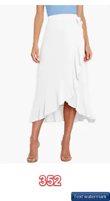 $23.71 • Buy Jollycode Women Ruffle Midi Wrap High Waist Tie Waist Flowy A-Line Split Skirt M