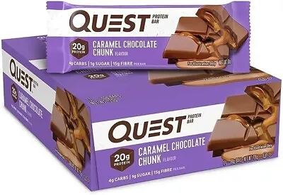 Quest Nutrition Caramel Chocolate Chunk Protein Bar High Protein Low Carb Ket • $57.30