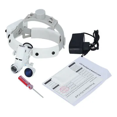 Dental Medical Surgical Binocular Glass Magnifier Loupes Binocular LED Light • $101.19