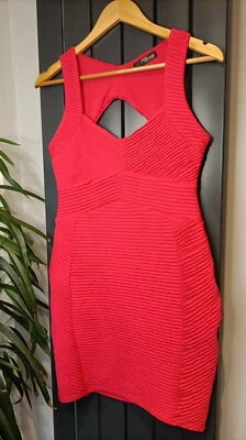 £12.99 • Buy JANE NORMAN Ladies Ribbed Diamond Cut Out Back Body Con Dress UK 12 RRP £38 VGC
