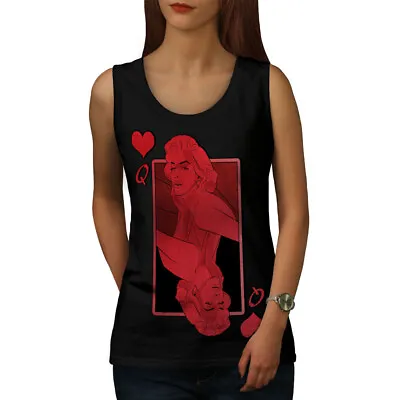 £17.99 • Buy Wellcoda Queen Of Heart Red Womens Tank Top,  Athletic Sports Shirt