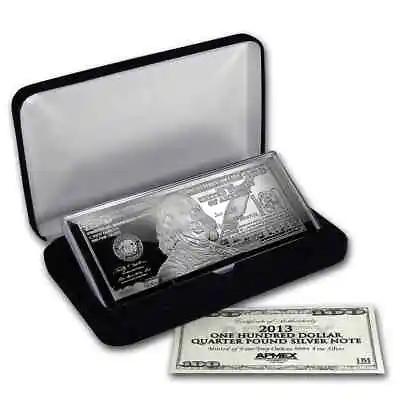 4 Oz Silver Bar - Random Year $100 Bill (w/Box & COA) • $152.12