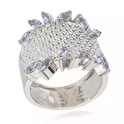 Natural Tanzanite Gemstone Ring 925 Sterling Silver Ring Classic Ring For Women • £103.64