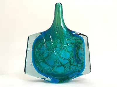 Signed & Dated 1986 Mdina Malta Fish Art Glass Vase • £159.95