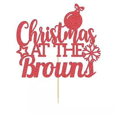 £2.99 • Buy Christmas At The Family Personalised Any Name Cake Topper Xmas Party Decoration