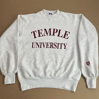 VINTAGE Temple University Owls Sweater Adult Medium Pullover Outdoors 90s Mens • $45.66