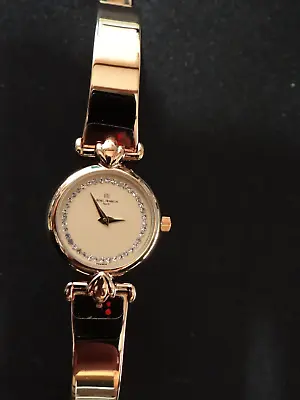 Ladies Watch French Michel Herbelin Watch Faux Diamond Gold Bracelet • $295.96