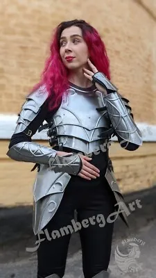 Medieval  Elven Queen  Lady Armor Shoulder Armor Bracer Greaves Fantasy Costume • £619.99