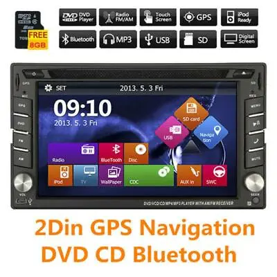 GPS Navigation 2Din HD Car Stereo DVD CD Player BT Auto Radio IPod • $184.74