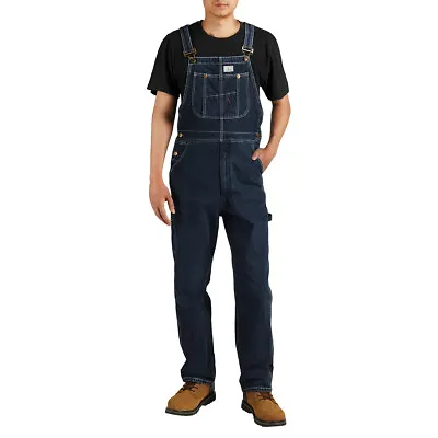 HISEA Men Denim Bib Overalls Dungarees Heavy Duty Workwear Pants Jumpsuit Jeans • $44.99