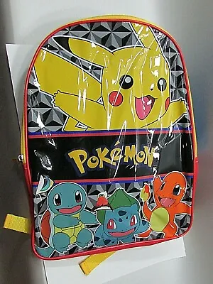 $25 • Buy Pokémon Pikachu Catch Em All 16  Backpack Red Vinyl School Book Bag FREE S/H