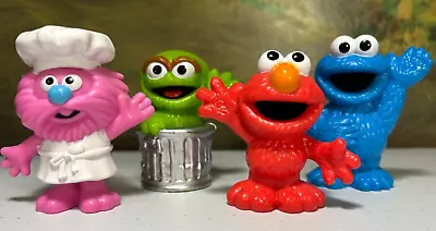 Sesame Street Chef Gonger Elmo Cookie Monster Oscar Cake Topper Figures Toy Lot • $8