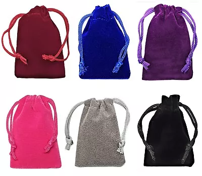 Large Velvet Pouches Jewellery Packaging Bags Drawstring Gift Black Colour • £1.99