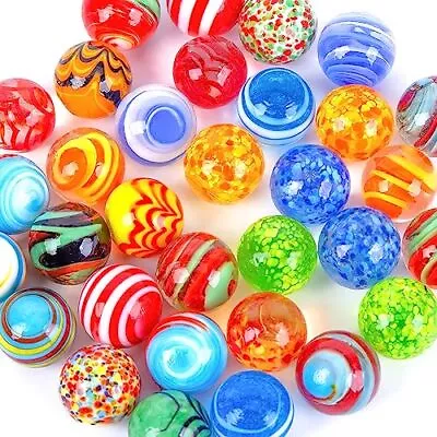 32PCS Glass Marbles Bulk 16mm/0.6inch Handmade Glass Marbles Colorful • $15.37