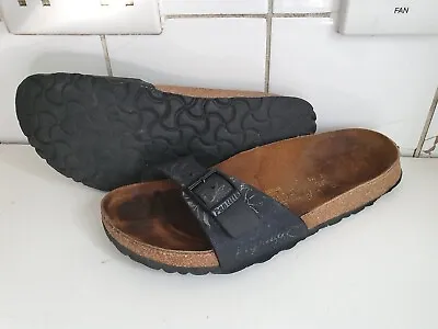 £15.99 • Buy Birkenstock Papillio Madrid Uk 5 Eu 38 Womens Black Slider Flat Summer Sandals