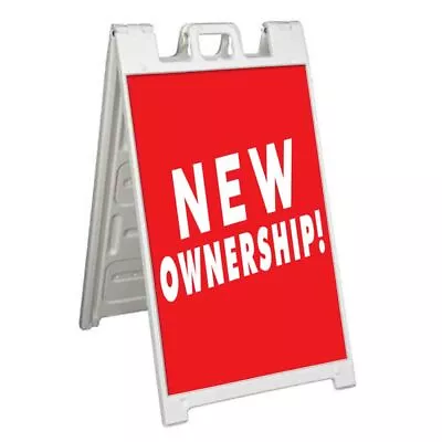 NEW OWNERSHIP! Signicade 24x36 Aframe Sidewalk Sign Banner Decal NEW MANAGEMENT • $145.95