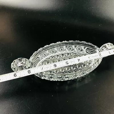 Vtg Cut Glass 11  X 6  Oval Dish Celery Pickle Heavy Weight  • $7.19