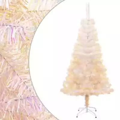 VidaXL Artificial Christmas Tree Xmas Decor With Iridescent Tips White 150cm PVC • $49.26
