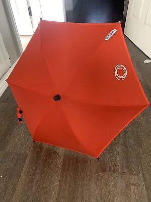 Bugaboo Umbrella Orange Rain And Shine UV Parasol With Attachment Clip & Box • £9.99