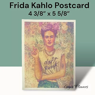 FRIDA KAHLO :  Self-portrait  Daft Punk Glitter Finish Postcard NEW! • $4.85