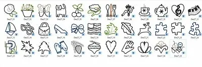 Husqvarna Card 27 Applique Embroidery - 35 Designs - CD/USB/Floppy -11 Formats • $14.99